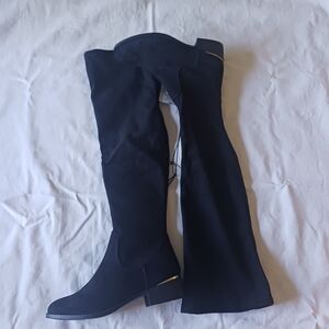 Worthington Women Boots  Over The Knee  Black Memory Foam Faux Suede SZ.5M  NWT